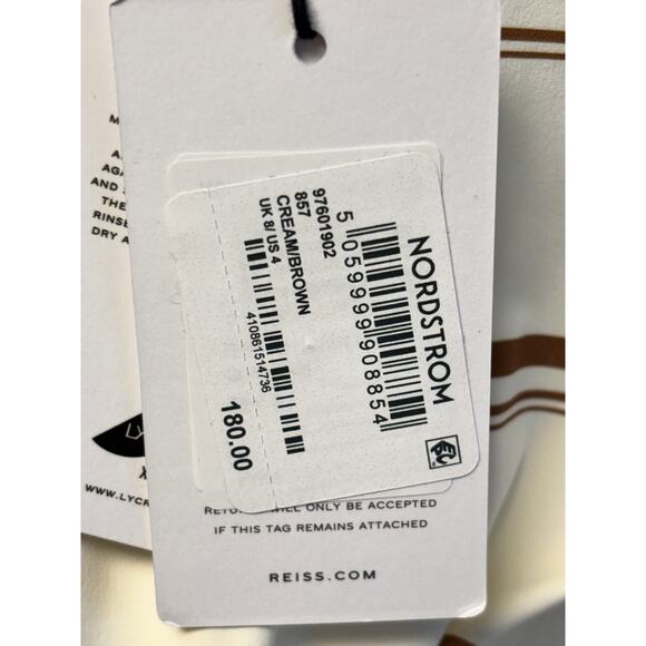 Reiss Freda Striped Cross-Back One Piece Swimsuit NWT Size 4 - Picture 7 of 9